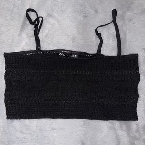 Zara Black Knit Crop Top